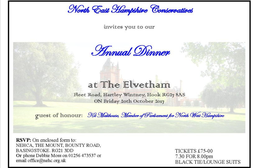 Annual Dinner with Kit Malthouse,MP