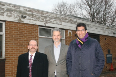 Ranil Jayawardena with residents outside Turgis Green exchange